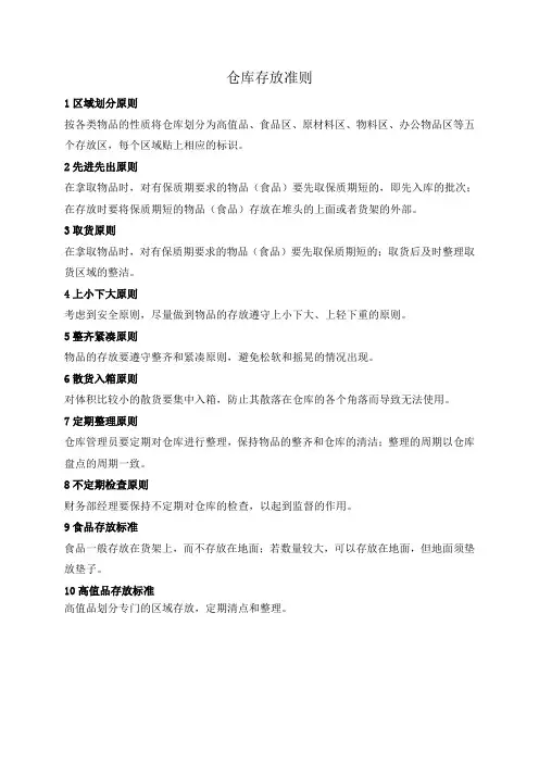 05物品仓库存放准则