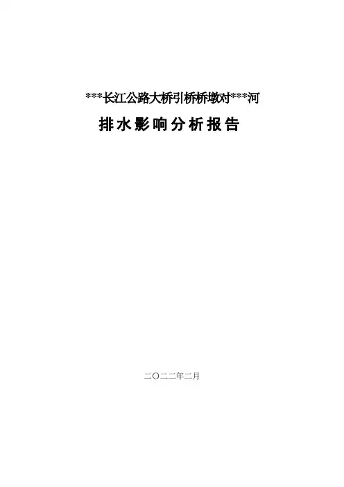 XXXX长江公路大桥引桥桥墩对XXX河排水影响分析报告