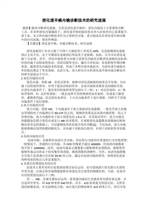 消化道早癌内镜诊断技术的研究进展
