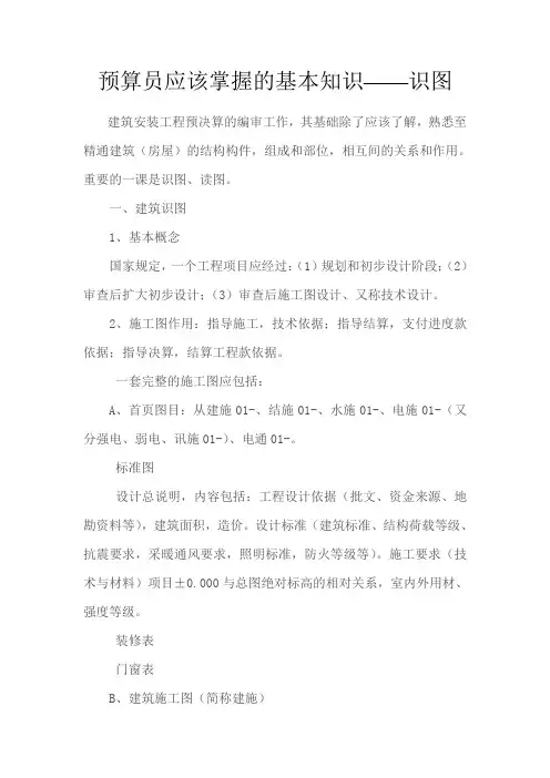预算员应该掌握的基本知识——识图