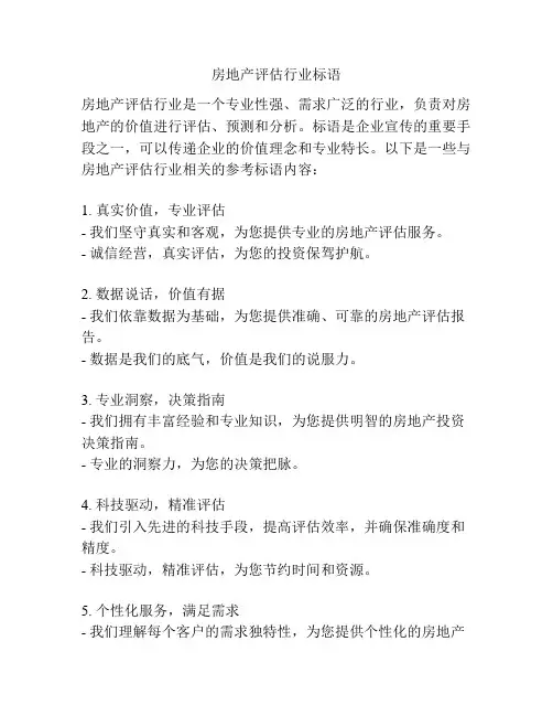 房地产评估行业标语