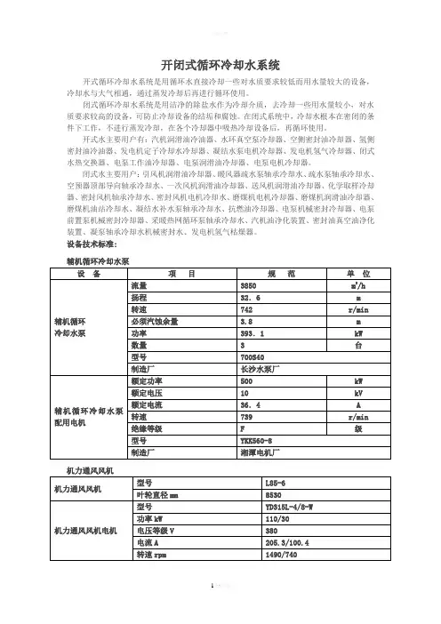 开闭式水系统..