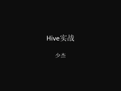 hive编程入门课程
