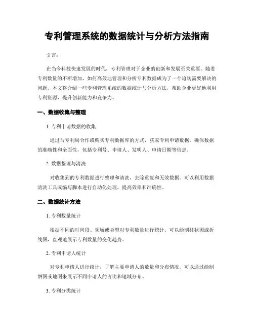 专利管理系统的数据统计与分析方法指南