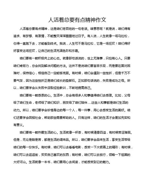 人活着总要有点精神作文