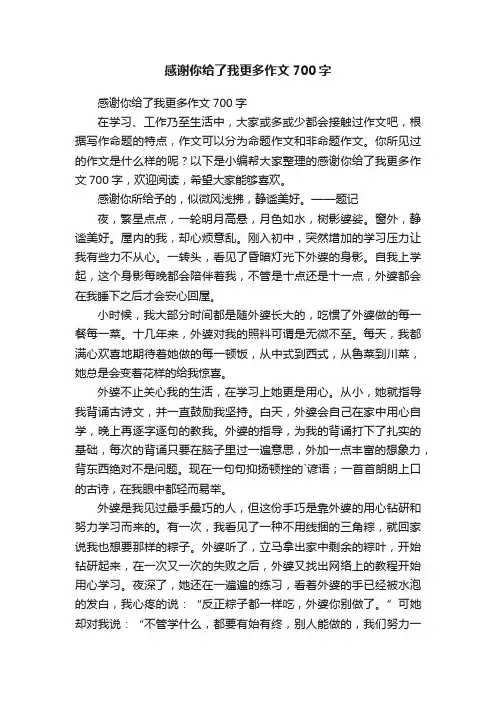 感谢你给了我更多作文700字