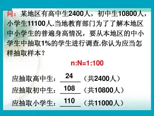数学：2.1.3《分层抽样》课件(新人教B版必修3).ppt