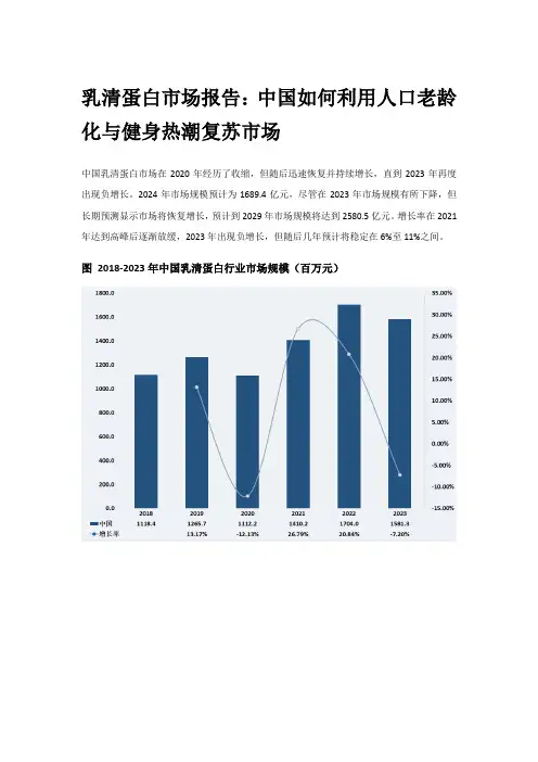 乳清蛋白市场报告：中国如何利用人口老龄化与健身热潮复苏市场