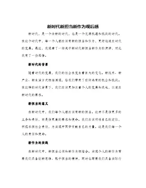 新时代新担当新作为观后感