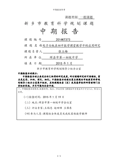 中期报告参考