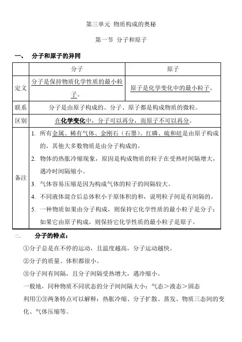 九年级化学第三章知识点总结
