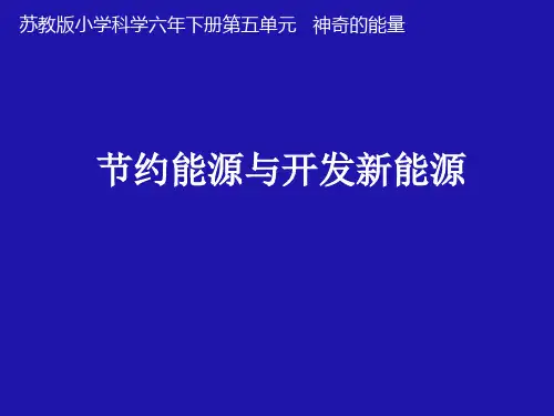 六年级下册科学_节约能源与开发新能源苏教版精品课件