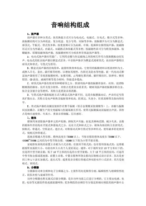 音响结构组成