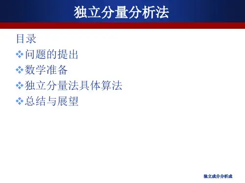 独立成分分析成PPT课件