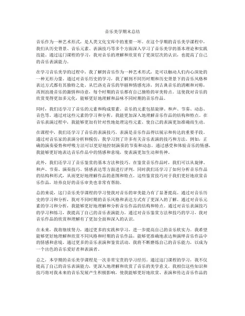 音乐美学期末总结