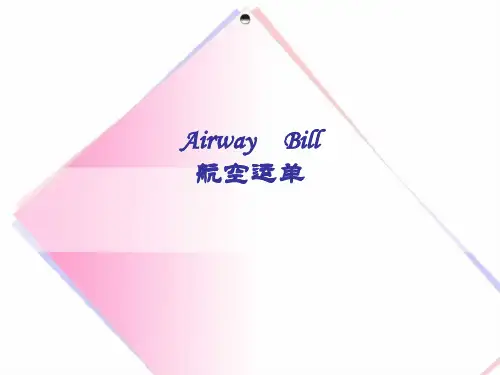 Air  WayBill物流航空单证课件