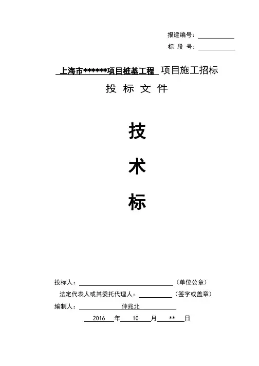 上海某桩基工程技术标