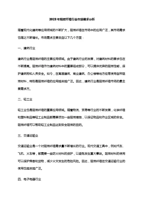 2023年阻燃纤维行业市场需求分析