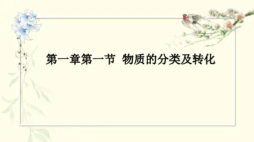 第一章第一节物质的分类及其转化课件高一上学期化学人教版必修第一册