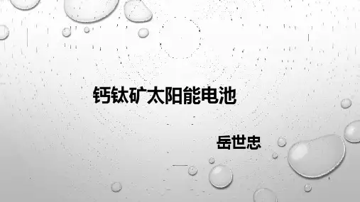 钙钛矿太阳能电池PPT课件