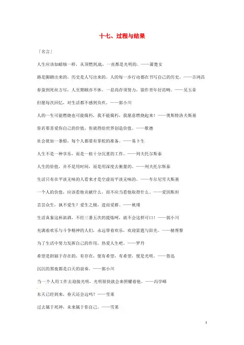 高考语文 17.过程与结果篇作文素材