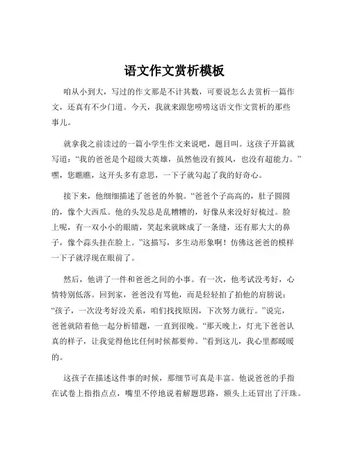 语文作文赏析模板