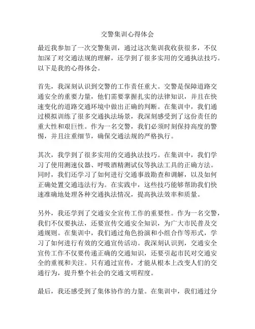 交警集训心得体会