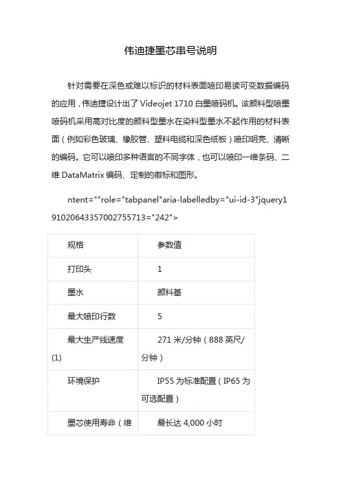 伟迪捷墨芯串号说明