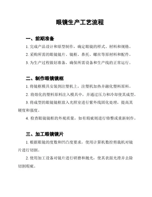 眼镜生产工艺流程