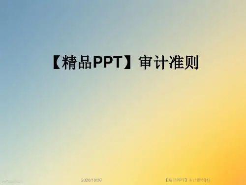 【精品PPT】审计准则[1]