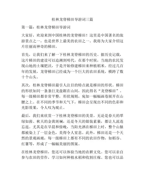 桂林龙脊梯田导游词三篇