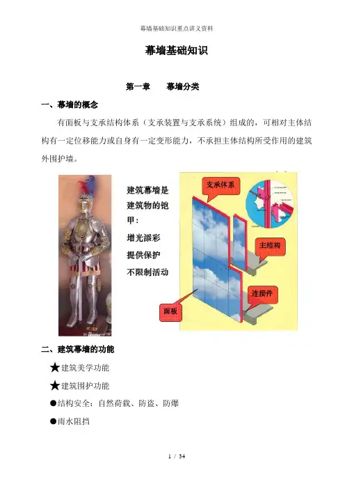 幕墙基础知识重点讲义资料
