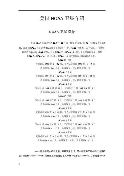 noaa卫星介绍