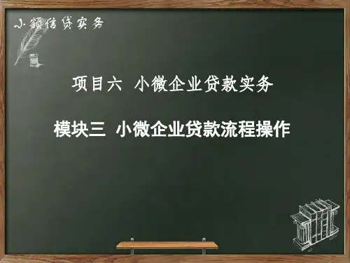 (高职)6-1-3小微企业贷款流程操作ppt课件