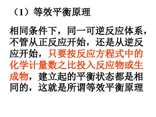 等效平衡原理及规律