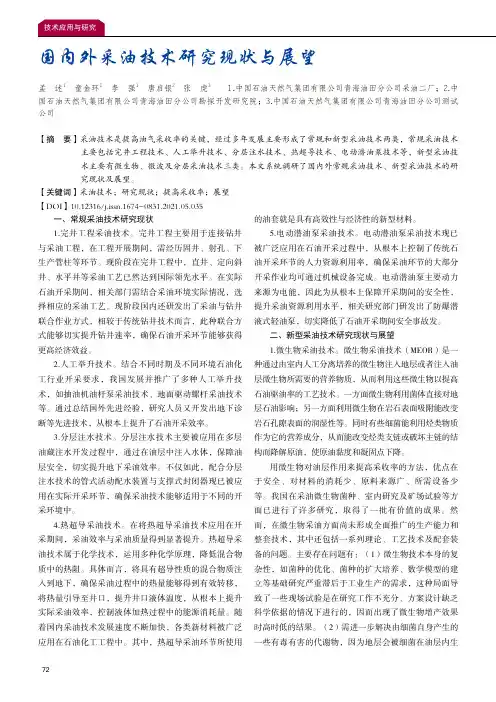 国内外采油技术研究现状与展望