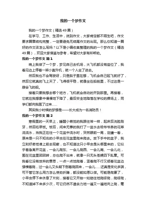 我的一个梦作文