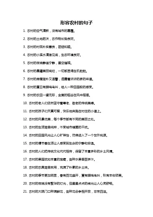 形容农村的句子