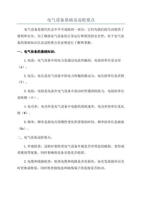 电气设备基础及巡检要点
