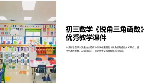 初三数学《锐角三角函数》优秀教学课件