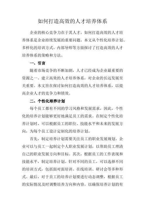 如何打造高效的人才培养体系