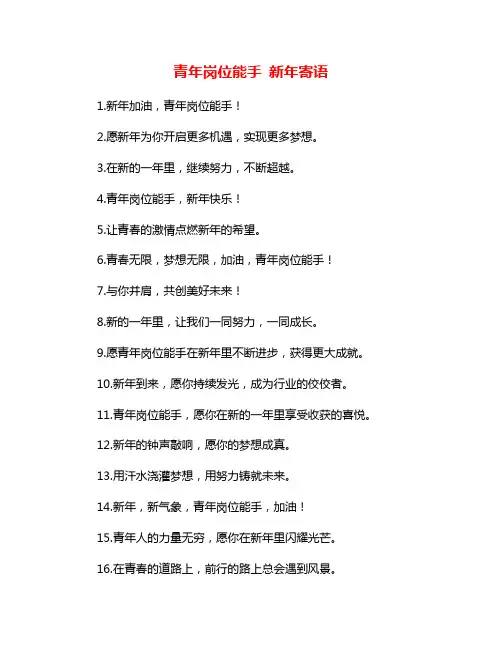 青年岗位能手 新年寄语
