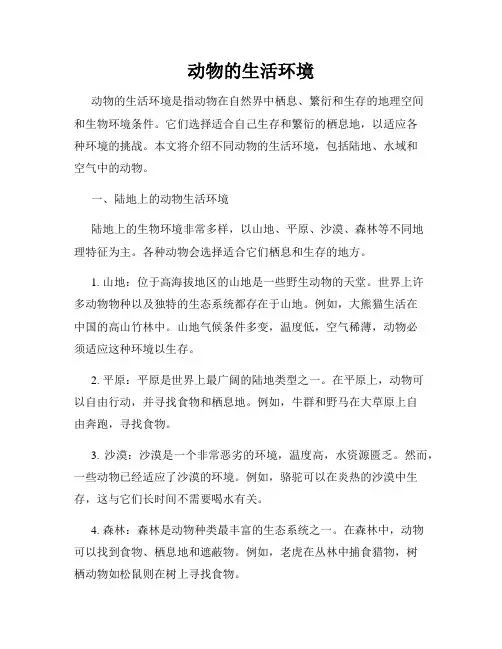 动物的生活环境