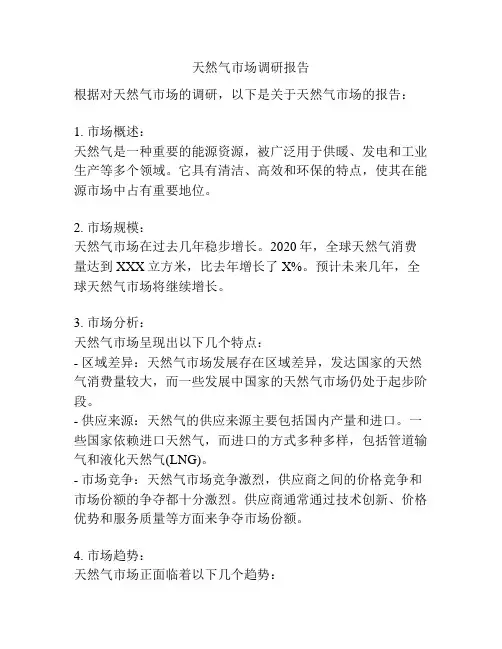 天然气市场调研报告