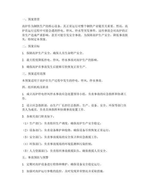 高炉停电停风停水处置预案