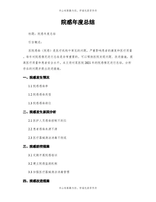 院感年度总结