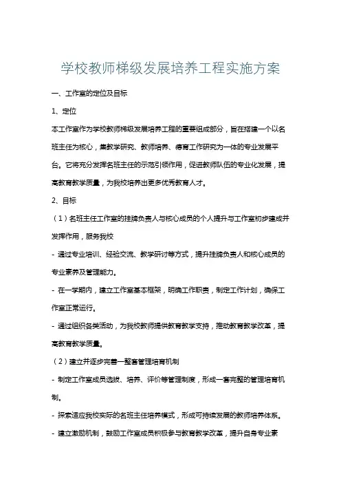 学校教师梯级发展培养工程实施方案