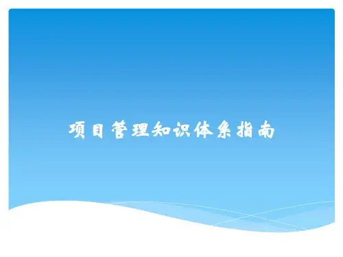 项目管理知识体系指南