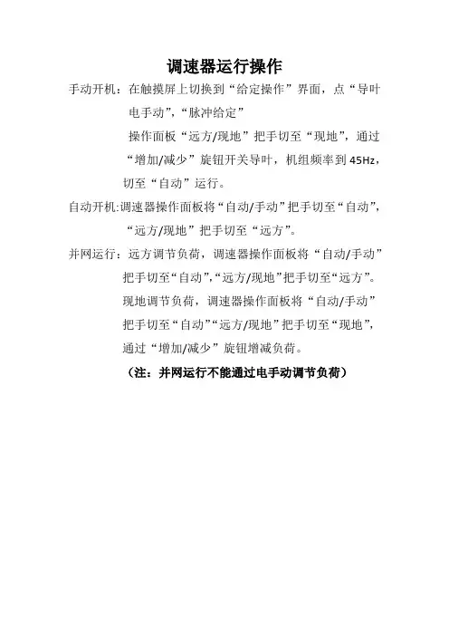 调速器运行操作.doc