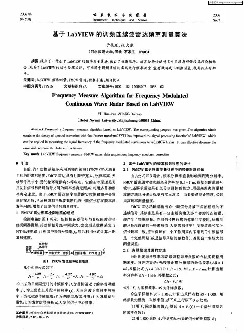 基于LabVIEW的调频连续波雷达频率测量算法
